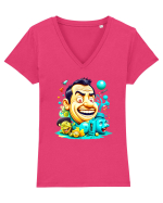Zâmbetul Jucăuș Tricou mânecă scurtă guler V Damă Evoker
