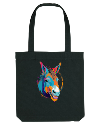 Vibrant Equine Spirit: Colorful Donkey Black