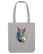 Vibrant Equine Spirit: Colorful Donkey Sacoșă textilă