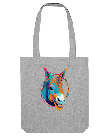 Vibrant Equine Spirit: Colorful Donkey Heather Grey