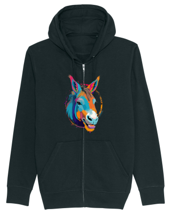 Vibrant Equine Spirit: Colorful Donkey Black