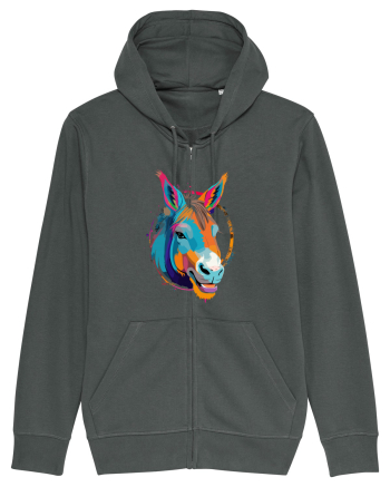 Vibrant Equine Spirit: Colorful Donkey Anthracite