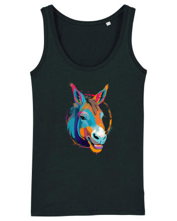 Vibrant Equine Spirit: Colorful Donkey Black