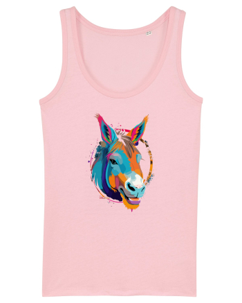 Vibrant Equine Spirit: Colorful Donkey Cotton Pink