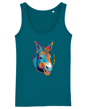 Vibrant Equine Spirit: Colorful Donkey Ocean Depth