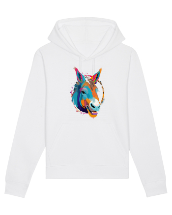 Vibrant Equine Spirit: Colorful Donkey White