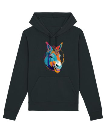 Vibrant Equine Spirit: Colorful Donkey Black
