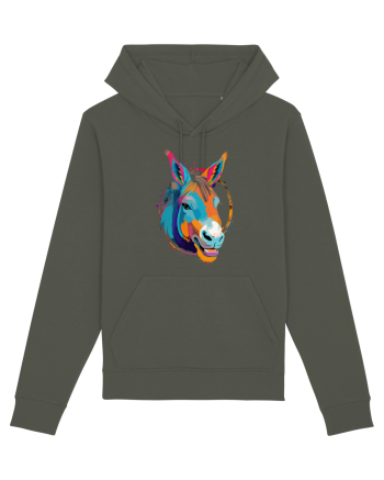 Vibrant Equine Spirit: Colorful Donkey Khaki