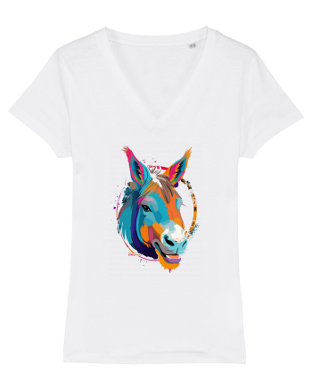 Vibrant Equine Spirit: Colorful Donkey White