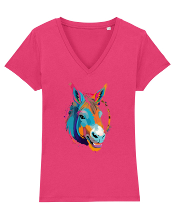 Vibrant Equine Spirit: Colorful Donkey Raspberry