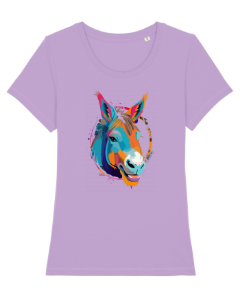 Vibrant Equine Spirit: Colorful Donkey Lavender Dawn