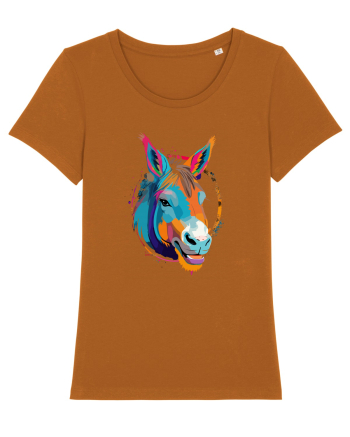 Vibrant Equine Spirit: Colorful Donkey Roasted Orange