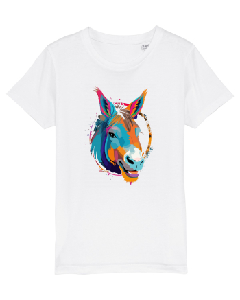 Vibrant Equine Spirit: Colorful Donkey White