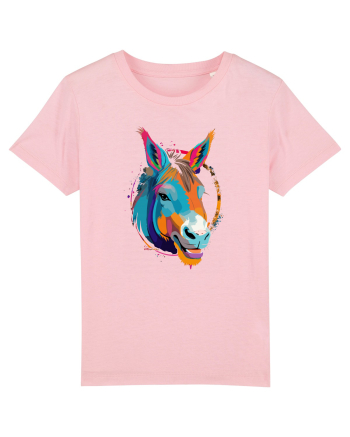 Vibrant Equine Spirit: Colorful Donkey Cotton Pink