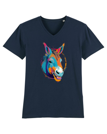 Vibrant Equine Spirit: Colorful Donkey French Navy