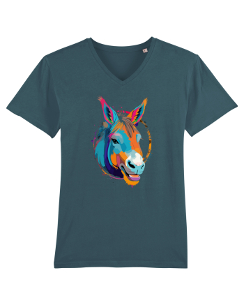 Vibrant Equine Spirit: Colorful Donkey Stargazer