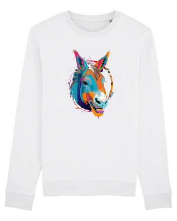 Vibrant Equine Spirit: Colorful Donkey White