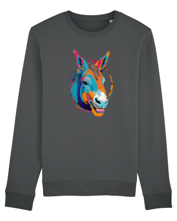 Vibrant Equine Spirit: Colorful Donkey Anthracite