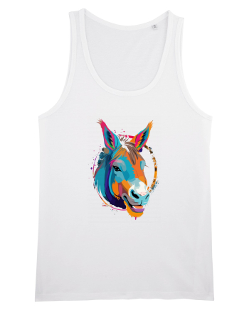 Vibrant Equine Spirit: Colorful Donkey White