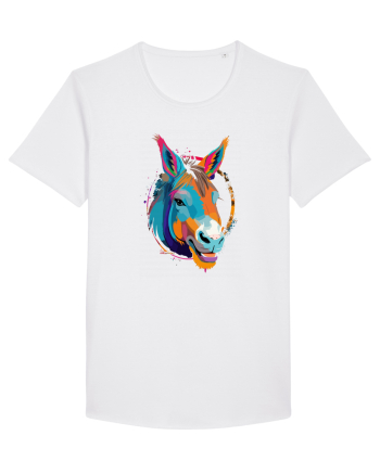 Vibrant Equine Spirit: Colorful Donkey White