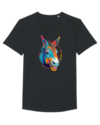 Vibrant Equine Spirit: Colorful Donkey Black