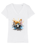 Fly with me Tricou mânecă scurtă guler V Damă Evoker