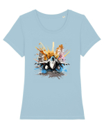 Fly with me Tricou mânecă scurtă guler larg fitted Damă Expresser
