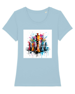 Sah Tricou mânecă scurtă guler larg fitted Damă Expresser