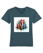 Sah Tricou mânecă scurtă guler V Bărbat Presenter