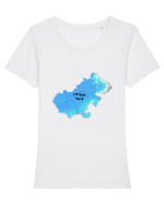 Satu Mare County Map Tricou mânecă scurtă guler larg fitted Damă Expresser