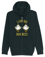 I Love Her Boo Bees Halloween Costume Hanorac cu fermoar Unisex Connector