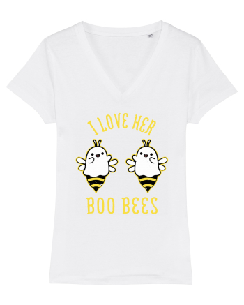 I Love Her Boo Bees Halloween Costume White