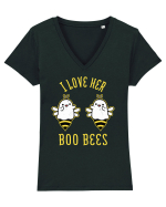 I Love Her Boo Bees Halloween Costume Tricou mânecă scurtă guler V Damă Evoker