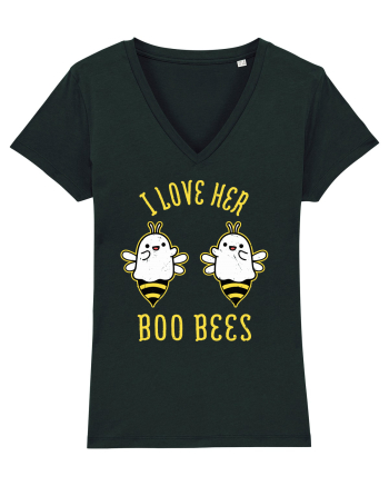 I Love Her Boo Bees Halloween Costume Black