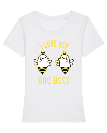 I Love Her Boo Bees Halloween Costume White