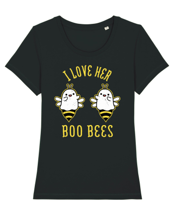 I Love Her Boo Bees Halloween Costume Black