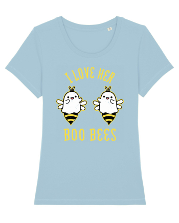 I Love Her Boo Bees Halloween Costume Sky Blue