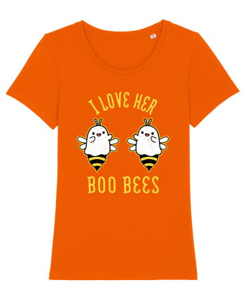 I Love Her Boo Bees Halloween Costume Bright Orange