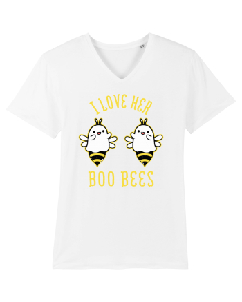 I Love Her Boo Bees Halloween Costume White