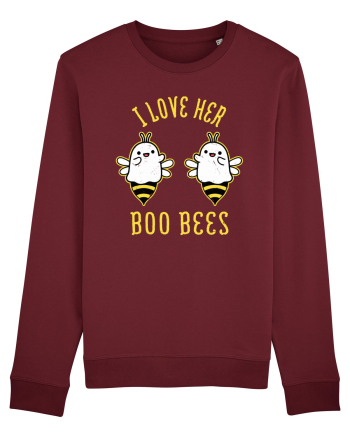 I Love Her Boo Bees Halloween Costume Burgundy