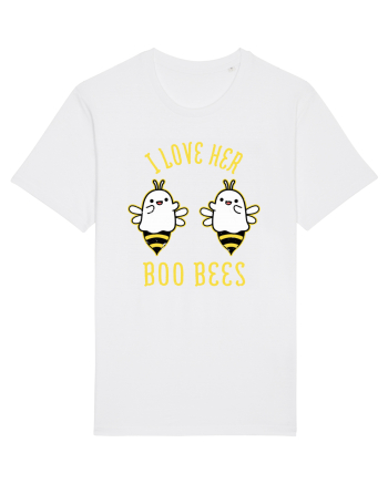I Love Her Boo Bees Halloween Costume White
