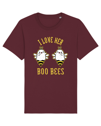 I Love Her Boo Bees Halloween Costume Burgundy