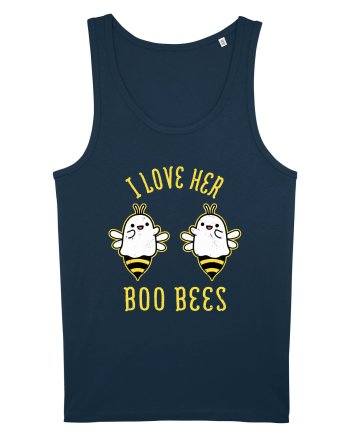 I Love Her Boo Bees Halloween Costume Navy