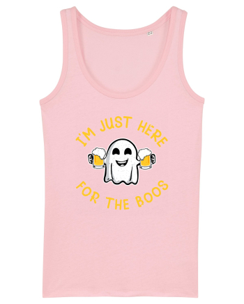 I'm Just Here For The Boos Funny Beer Ghost Cotton Pink