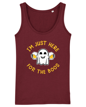 I'm Just Here For The Boos Funny Beer Ghost Burgundy