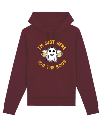 I'm Just Here For The Boos Funny Beer Ghost Burgundy