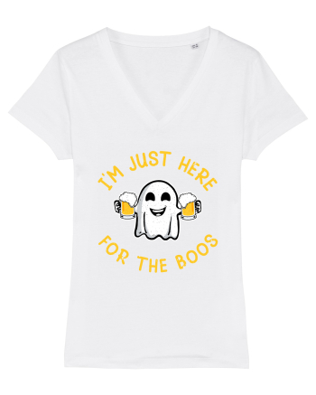 I'm Just Here For The Boos Funny Beer Ghost White