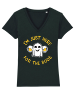 I'm Just Here For The Boos Funny Beer Ghost Tricou mânecă scurtă guler V Damă Evoker