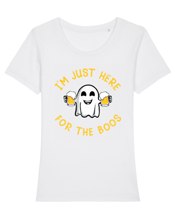I'm Just Here For The Boos Funny Beer Ghost White