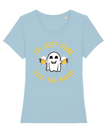 I'm Just Here For The Boos Funny Beer Ghost Sky Blue